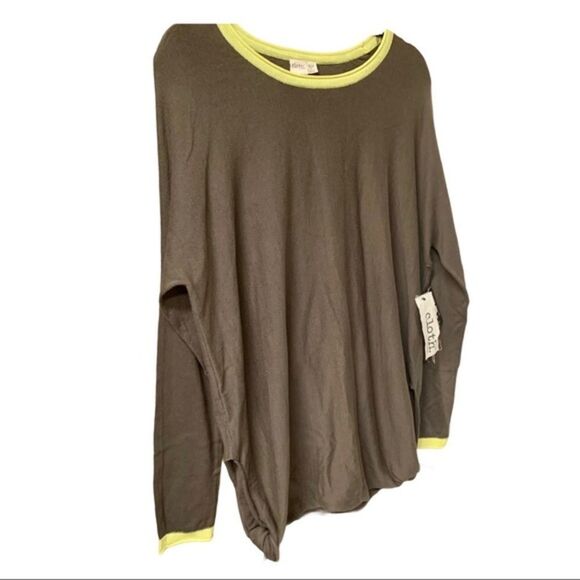 CLOTH Olive green & Yellow Long Sleeve Top - Picture 2 of 7